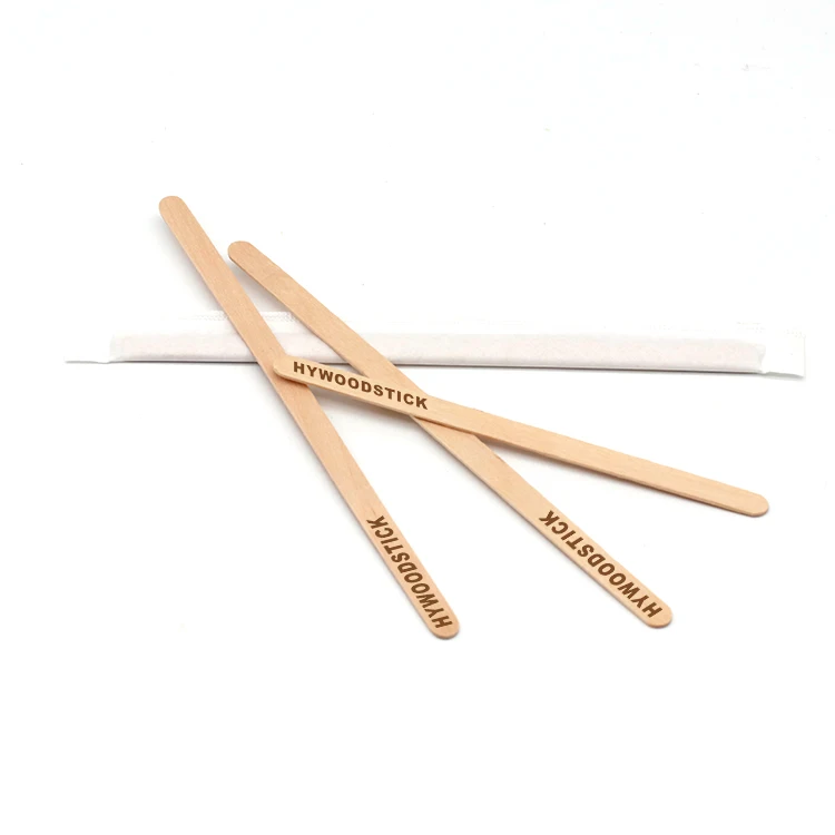 High Quality Wooden Coffee Stirrer Bar Custom Birch Sticks For Tea Bamboo Packing Machine Biodegradable