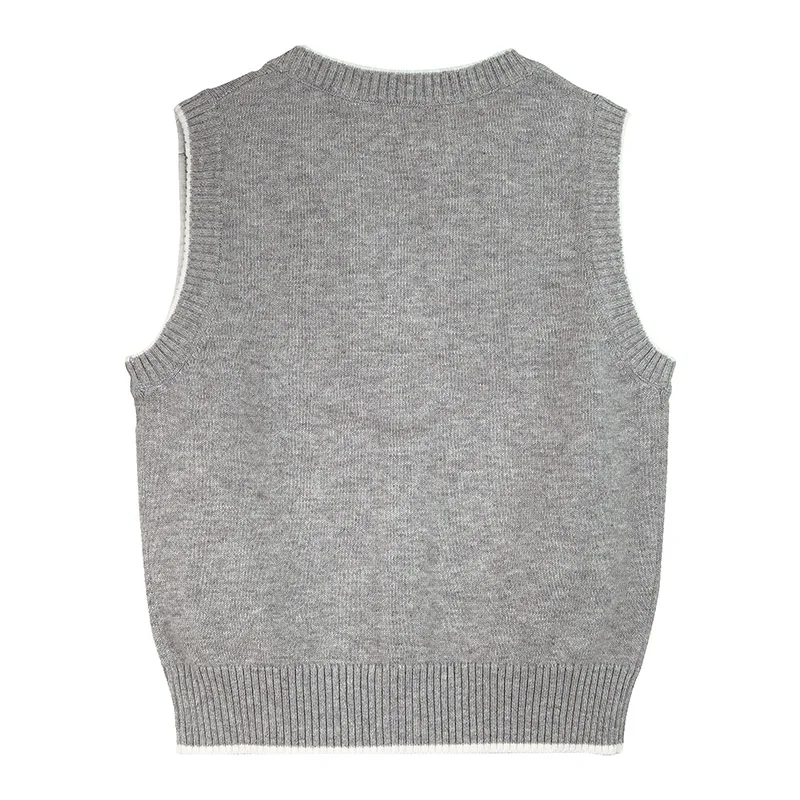 British stylish baby boys v neck grey color school uniform sweater vest