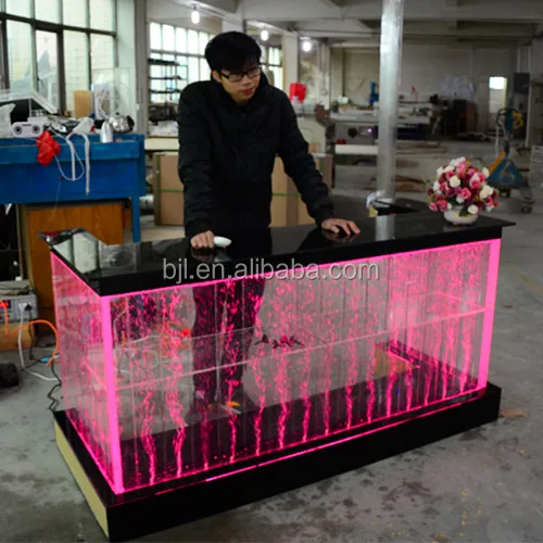 
modern fashionable beauty aquarium LED acrylic counter night club bar furniture 