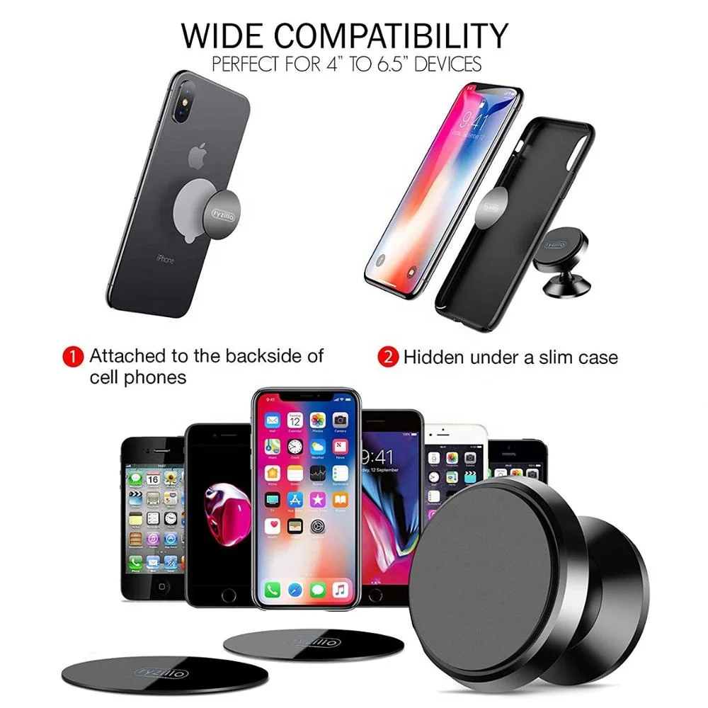 
Aluminum Alloy Universal 360 Degree Rotation Car Mount Magnetic Phone Holder For Smartphone 