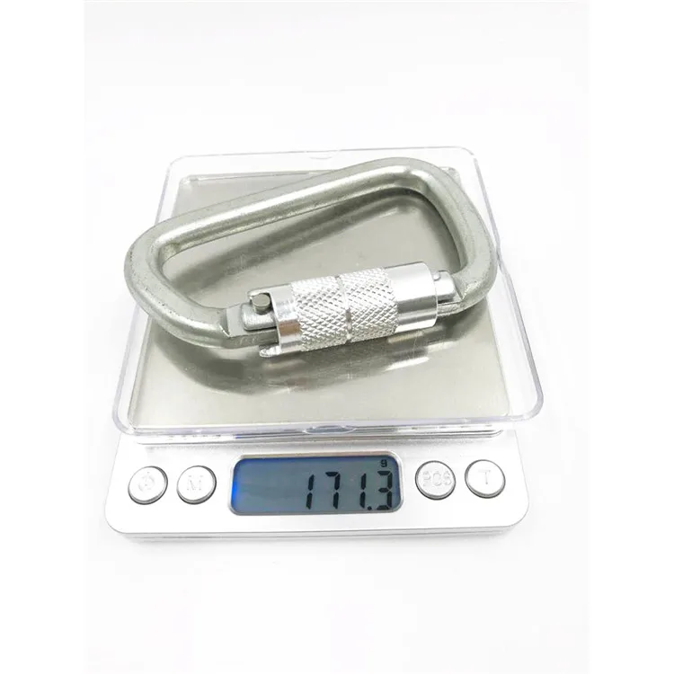 BT-2443 Rigging Hardware D type Carabiner Climbing Steel Harness Snap Hook With Lock