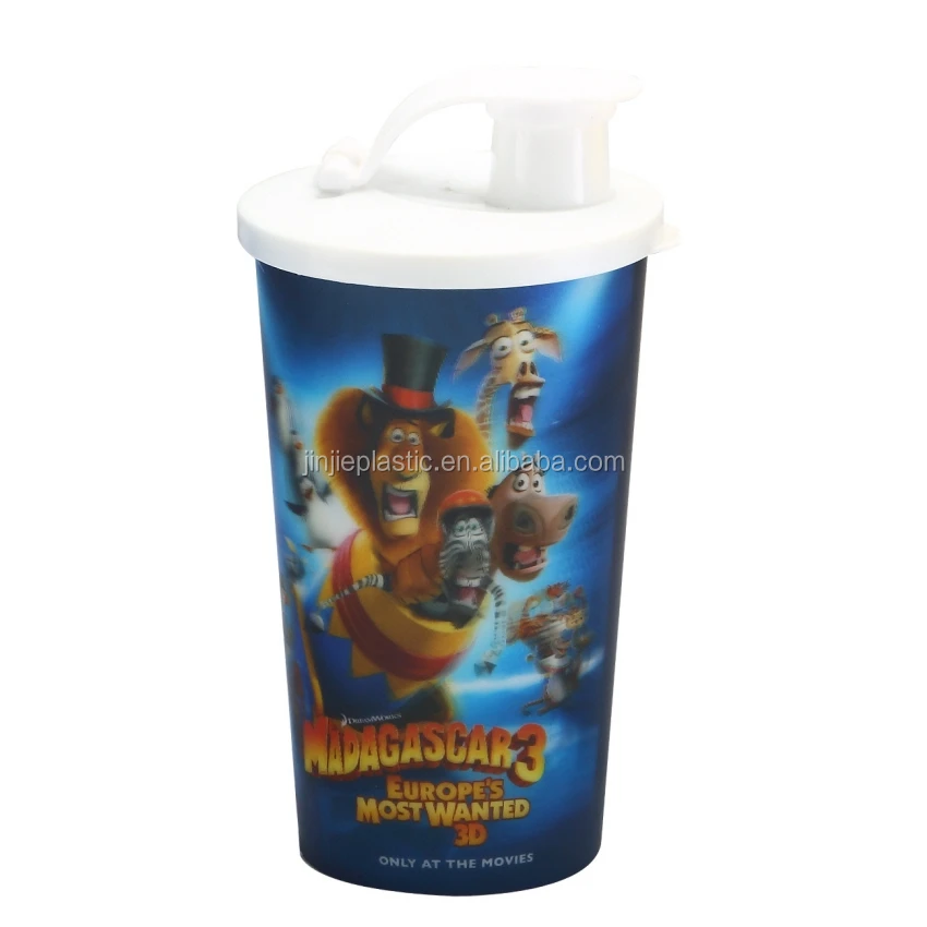 
620ml 22oz 3D lenticular theatre movie promotional plastic cup 