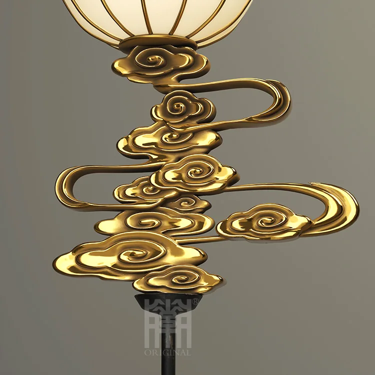 
Newly High Living Room Wooden Crafts Antique Vintage Stand Lamp Art Lighting Brass Floor Lamp 