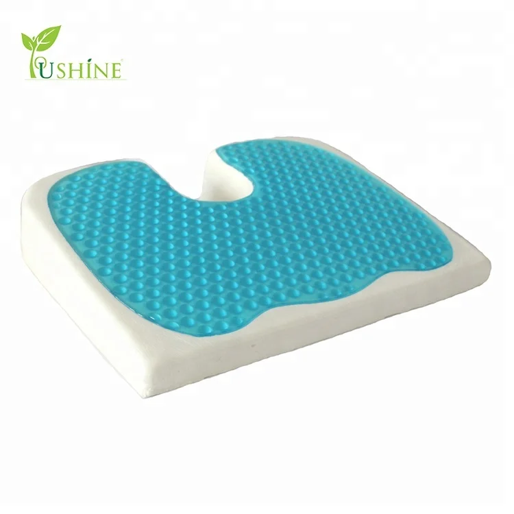 Factory Sale 3D Mesh Cover Memory Foam Adult Bus or Car Driver Cooling Gel Wedge Seat Cushion For Height With Strap