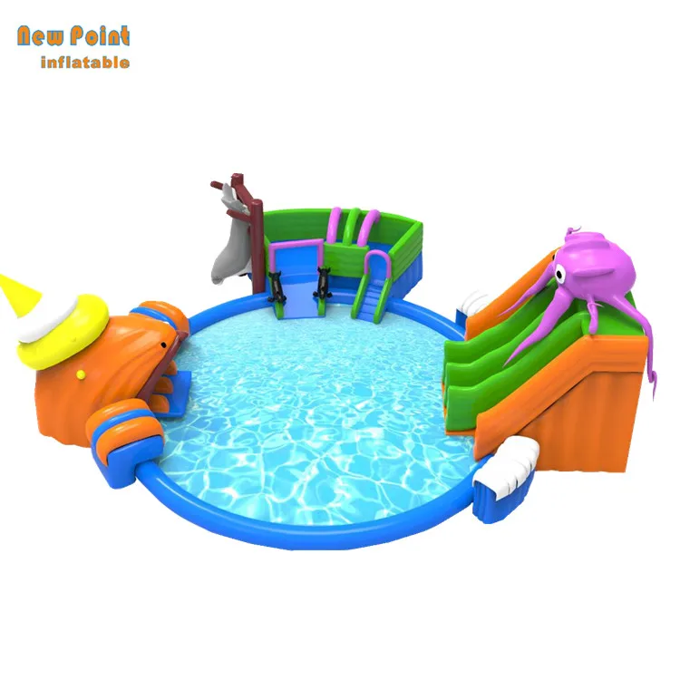 Commercial inflatable big slide with  water park  for sale