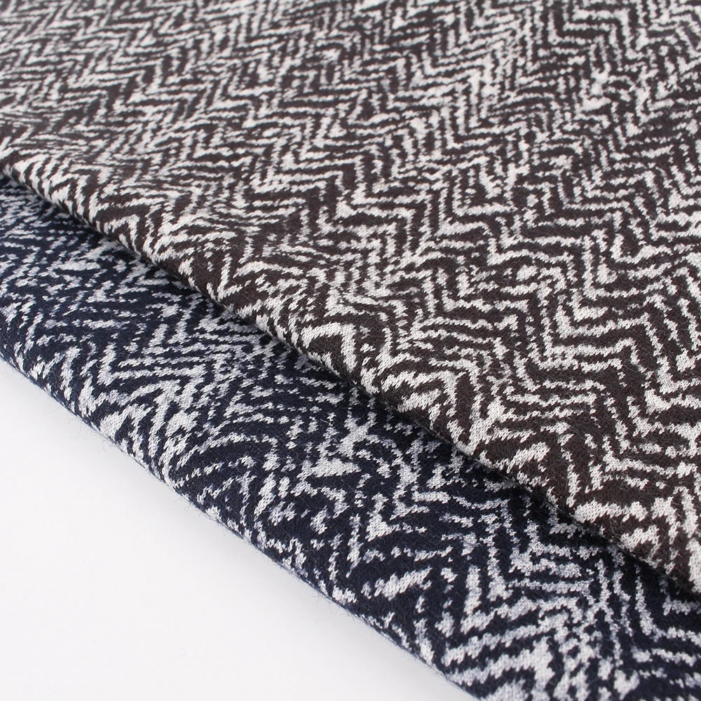 
Wool cotton polyester knitted herringbone fabric for suit 