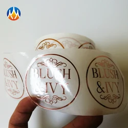 custom business logo shrink wrap circle labels circle round clear self adhesive vinyl stickers