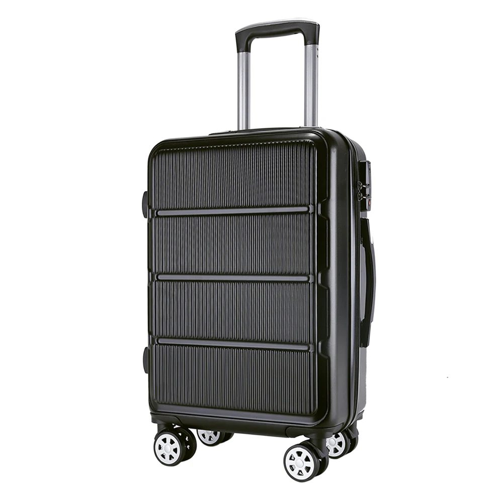 High quality ABS PC hard shell spinner 4 wheels trolley bags custom travel trolly suitcase