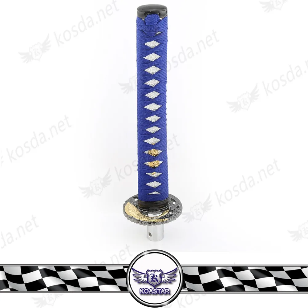 Синий + белый алюминий меч самурая Катана сдвиг автомобиль рычага переключения передач