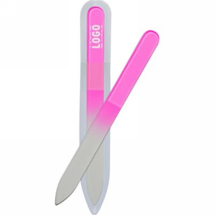 Customized Logo Glass Nail File in PVC Case Sleeve