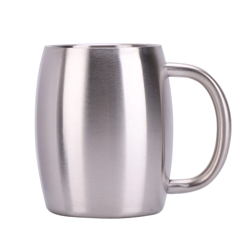 14oz coffee mug stainless steel travel mug with metal handle tumbler cups double wall stainless steel coffee cup with lid