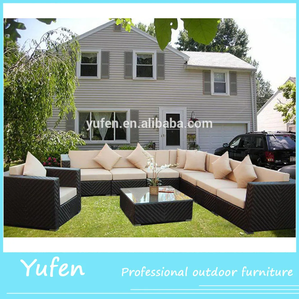 All weather rattan garden furniture out door sofa set 7 seater