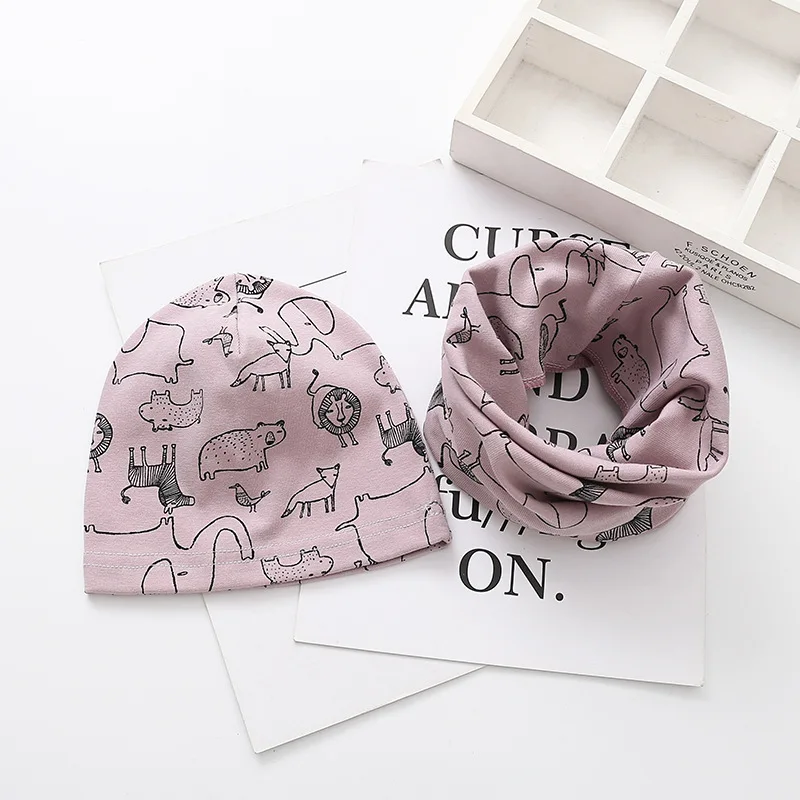 Autumn Winter Crochet Baby Hat Girl Boy Cap Kids Beanie Stars Infant Hat Cotton New Children  Hat & Scarf Set