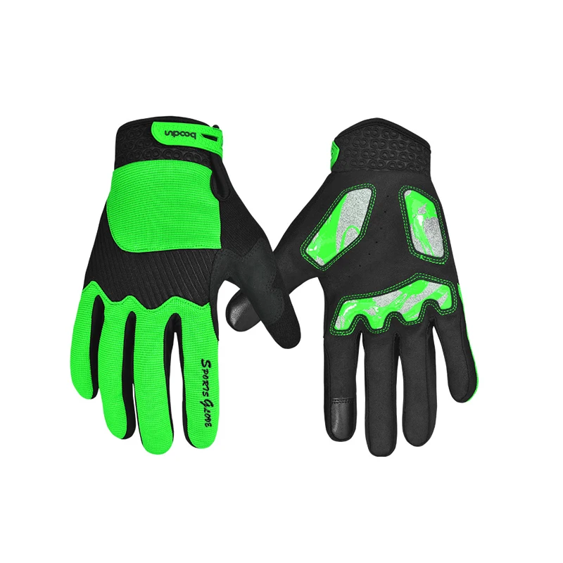 Black Leather Mens Cycling Gloves Bicycle High Elasticity Motorbike Winter  Lycra Riding Gloves