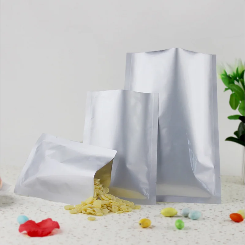 Custom Resealable Heat Seal Aluminum Foil 3 Sides Sealing Packing Vacuum Bags With Tear