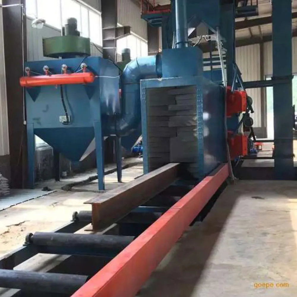 roller conveyor H beams, section and steel profile derust shot blaster