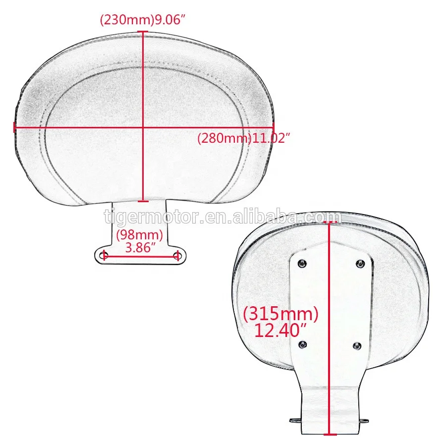 Motorcycle Driver Rider Seat Sponge Backrest Pad Replacement Fits For Honda VTX1800 With Great Price