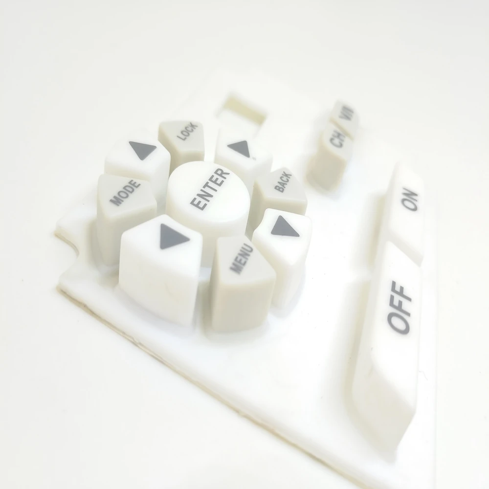 Customized Injection Molded Silicone Conductive Rubber Keypad With Color Key And Printing Based On 3D Drawing