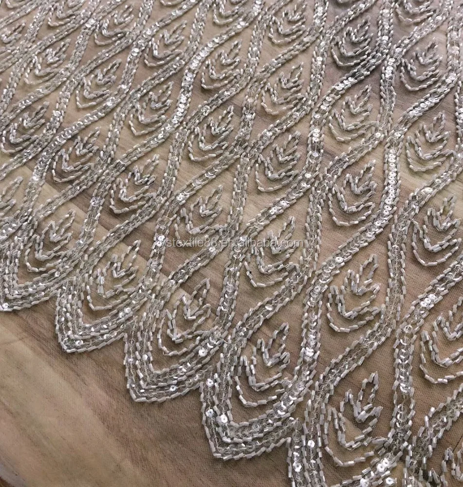 Очень высококачественные тяжелые бусины белого цвета, бусины ручной работы, дизайнерские кружевные ткани с вышивкой