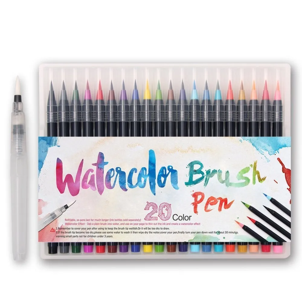 2021 Top Quality Watercolor Brush Pen Set No Leak Watercolor Marker