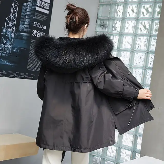 New Fashion Style Fox Fur Women Winter Warm Parka Fur Jacket
