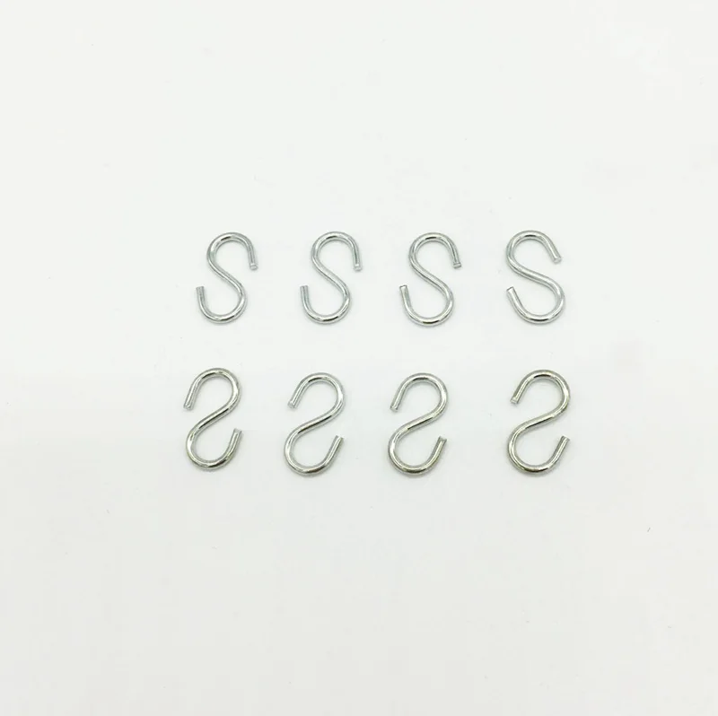 Tiny Mini S Hooks Connectors Ornament Hooks for Jewelry Key Ring Key Chain Pet Name Tag Wood Circles