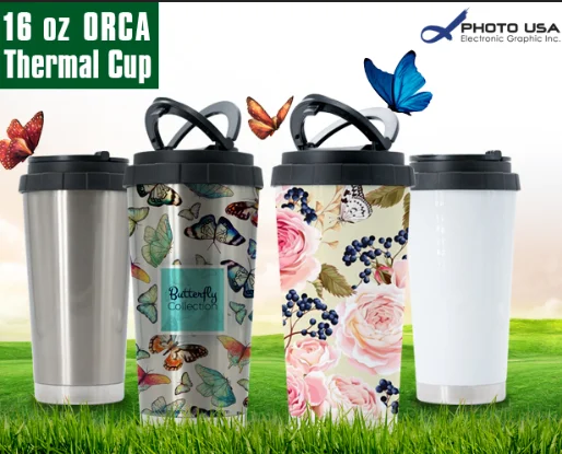 16 унций сублимационная бутылка из нержавеющей стали термос классическая кружка с портативной ручкой