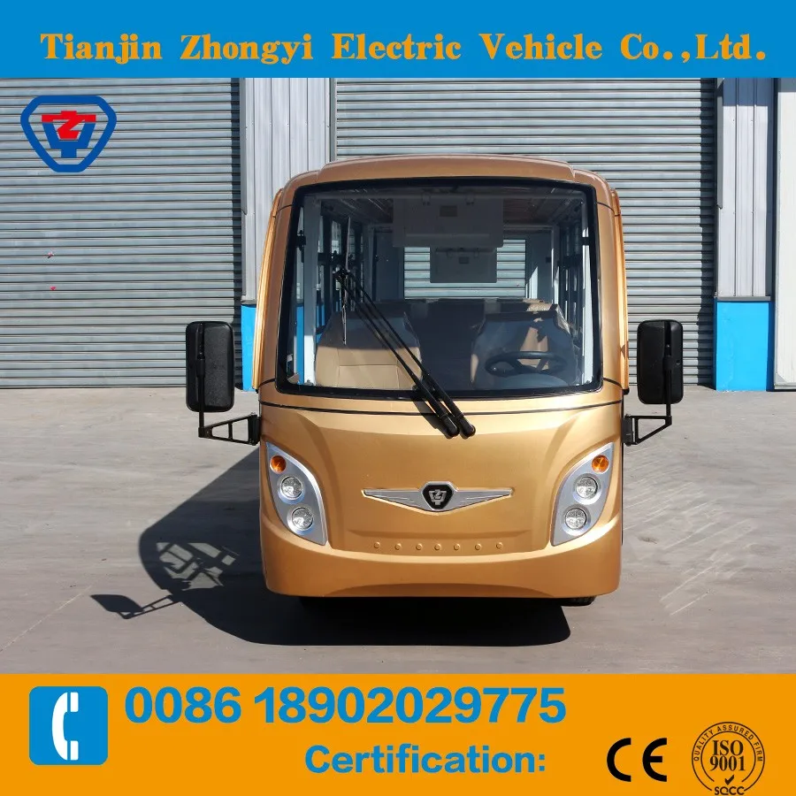 ISO approved 14 electric sightseeing bus for passenger low speed