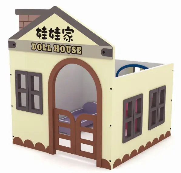 Cute kids mini cardboard playhouse/outdoor small dollhouse diy/beautiful preschool garden play house QX-204B