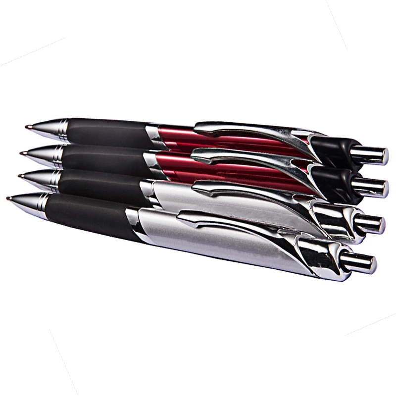 Professional customized click custom logo hotel pen colored rubber pen