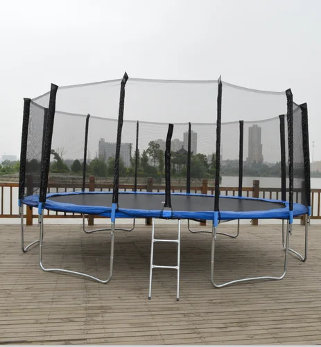 
big round trampoline with safety net and ladder for sale 