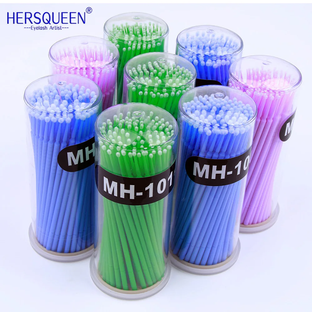 100pc Disposable Micro Eyelash Brush Makeup Brushes Individual Lashes Removing Tool Micro Eyebrush Lash Extension Salon Supplier