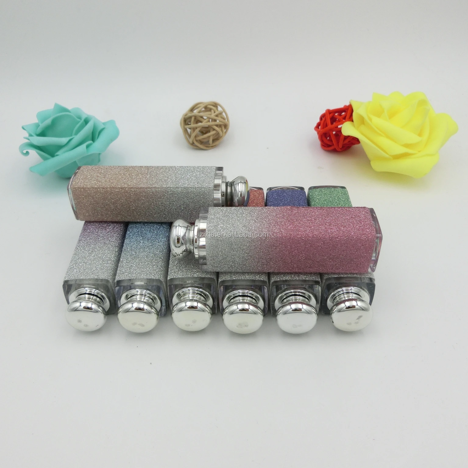 
Lady lip&face beauty makeup tin lipstick distributors plastic tube lip balm Super 7colors Matte Shine Lip stick 