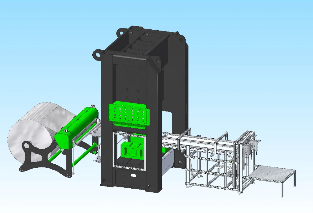 
UN- 80T production line for aluminum foil food container making Austrian brand 