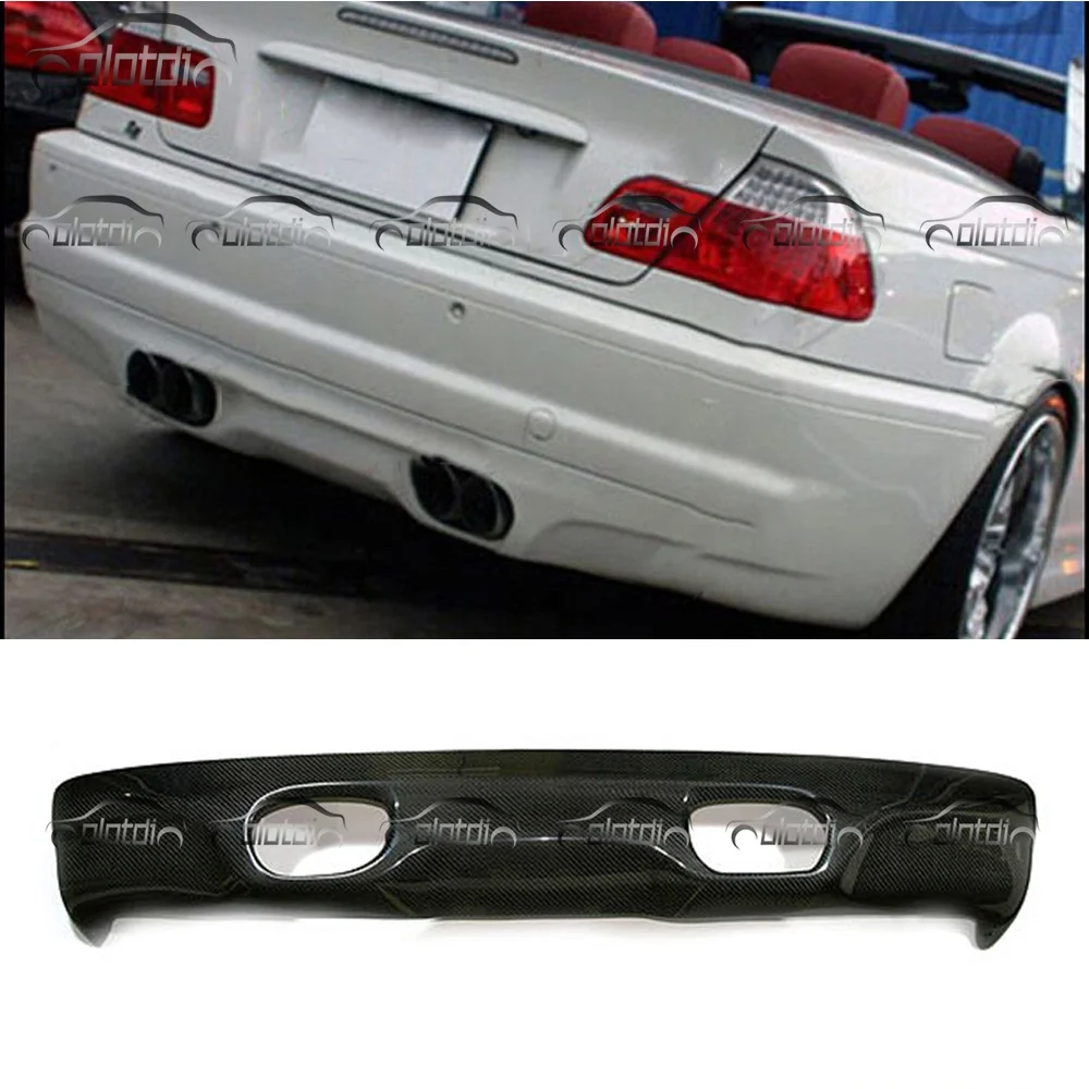 MVR Style Carbon Fiber Fins Spoiler Wing Splitter Rear Lip Bumper Diffuser for BMW E46 M3