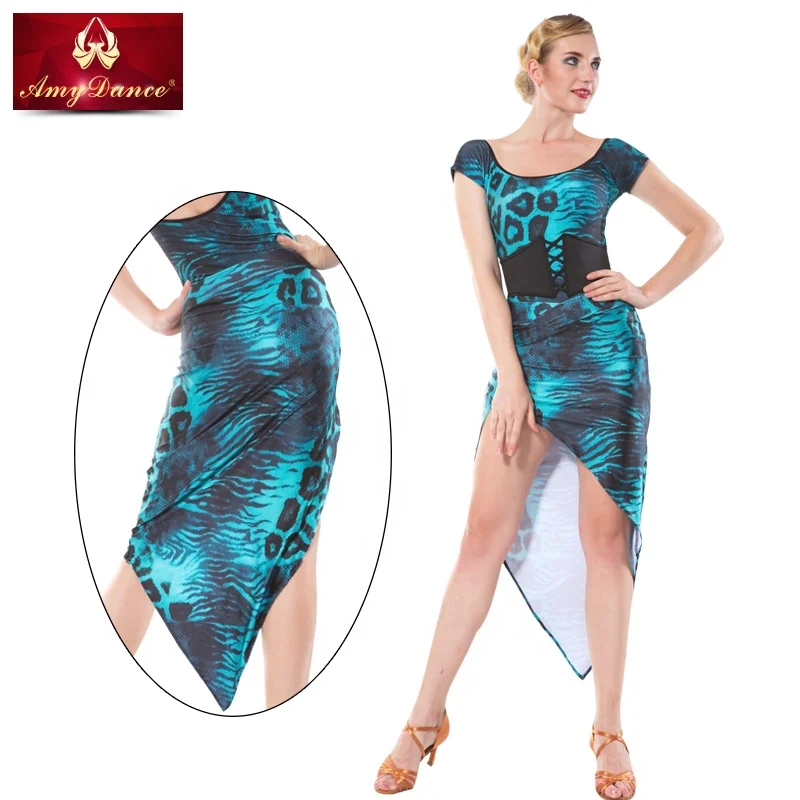 3 color side split fishtail modern square latin practice skirt for women latin dance costume