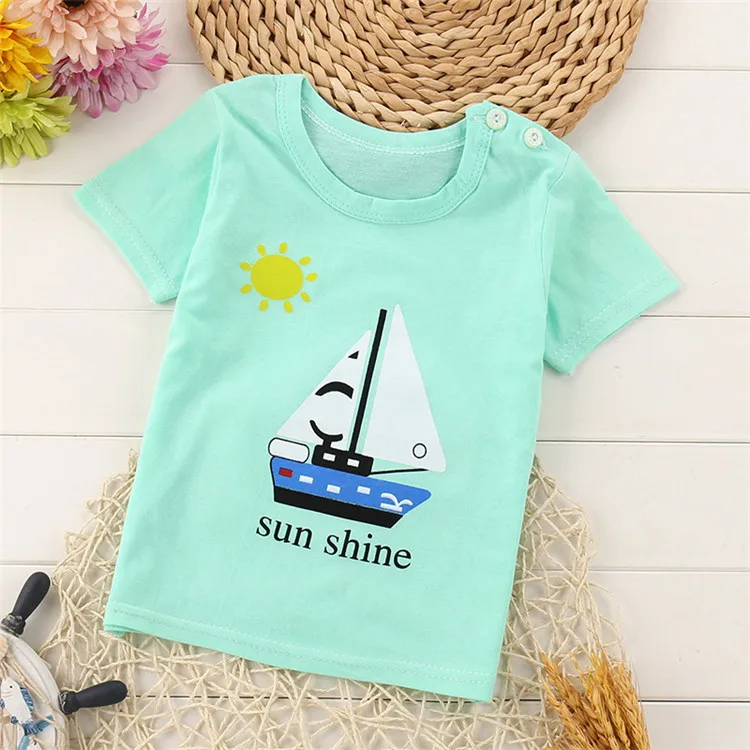 Wholesale cheap kids t shirts summer cartoon short sleeved children T shirt Pure cotton boy girl baby t shirt