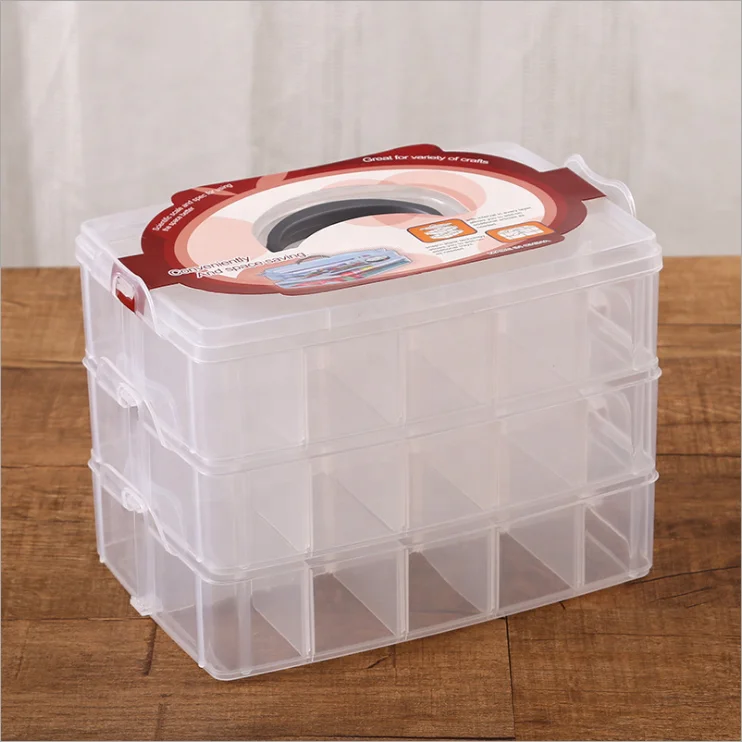 Reasonable price transparent factory security tool box three layers tool case