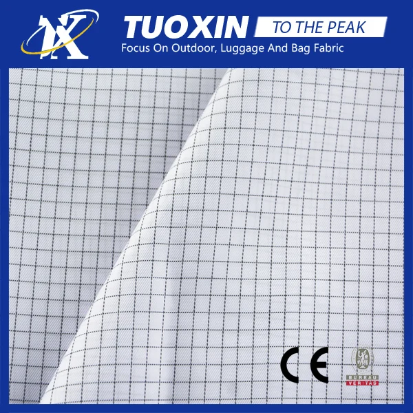 polyester ESD fabric dust proof conductive anti static fabric