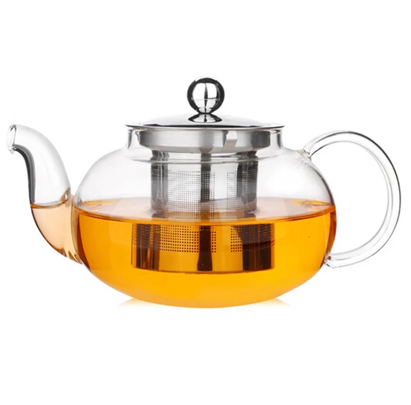 1200 мл боросиликатное стекло чайник из нержавеющей стали заварки
