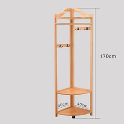 All Solid Wood Corner Coat Rack Bedroom Floor Triangle Hanger