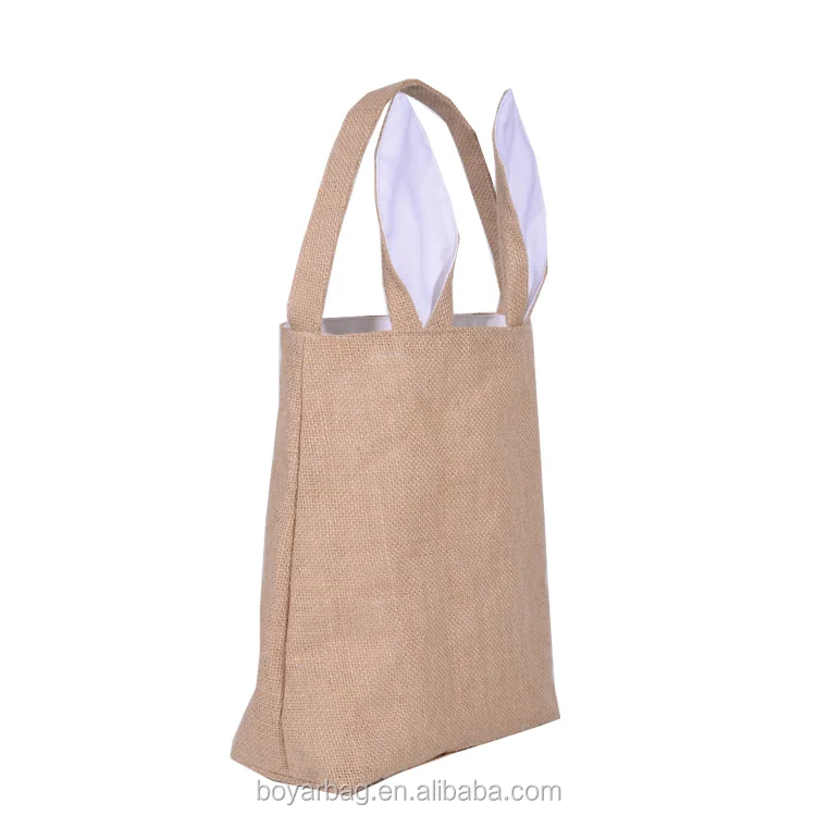 Jute Bag . Easter Single Tote Burlap White Unisex 1 Pc/opp Bag Cotton 1-2 Days Highking SGS, GOTS... Handled CN;ZHE HK-T16 10pcs