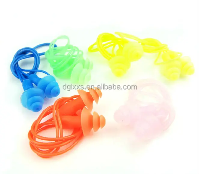 
 Дорожные плавательные Водонепроницаемые силиконовые беруши со шнурком  