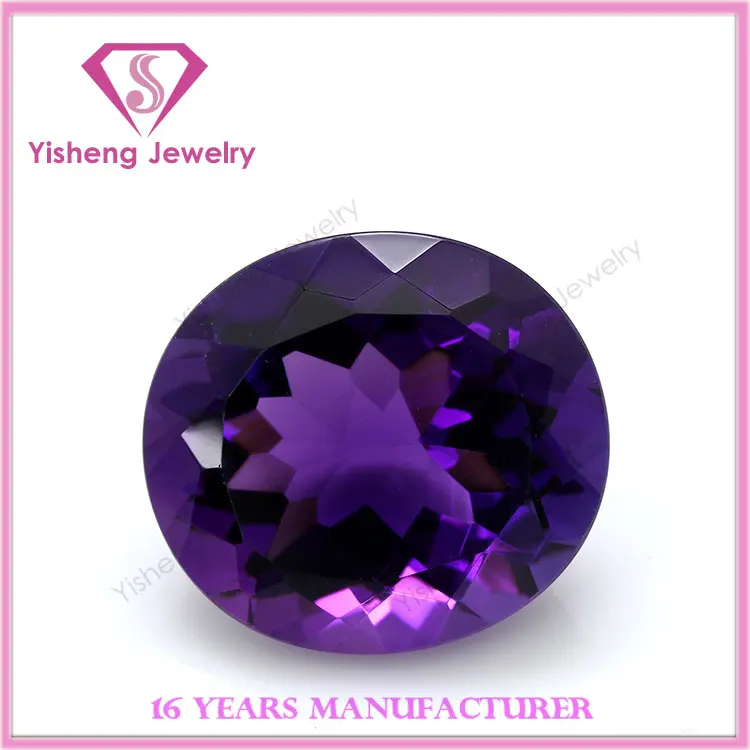 China Wholesale Oval Shape Faceted Cut Amethyst Crystals Quartz Stone