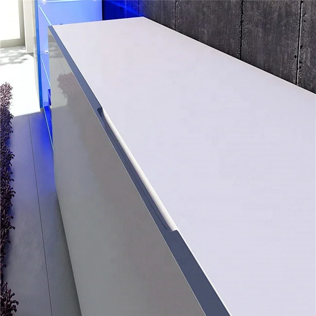 High Gloss Led lighting Glass Shelves Wooden  Living Room Cabinet Tv Bench with 2 Flaps for Apartment