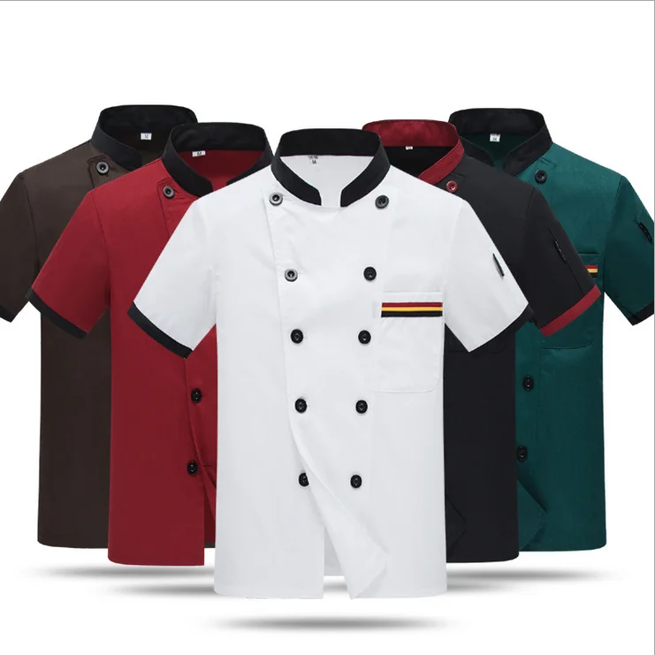 Fashion classic chef clothes short sleeve unisex general chef jacket for restaurant