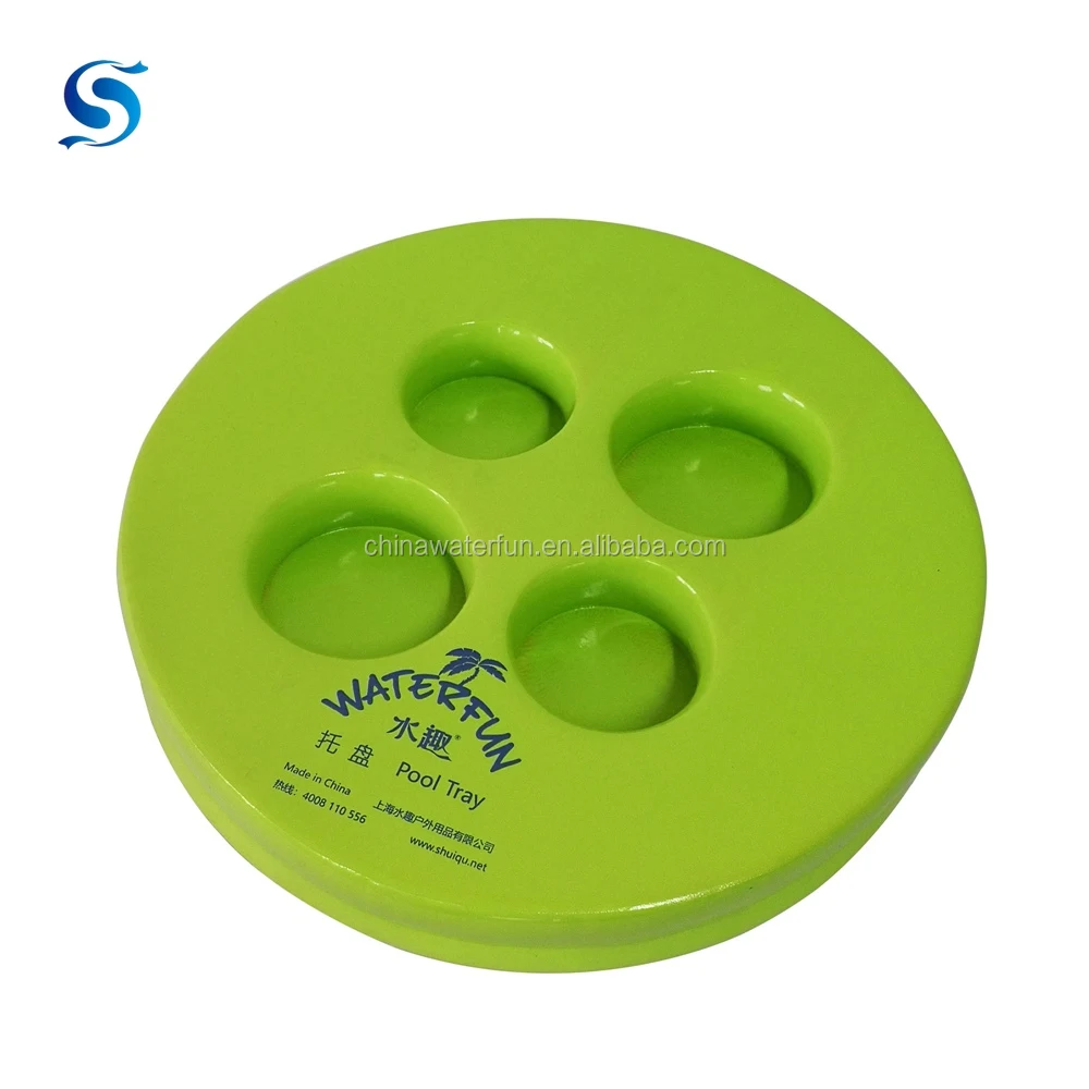 SH Waterfun Circle Soft Vinyl Coated Foam Cool Drinks Floating Pool Tray for All-ages Family Fun!