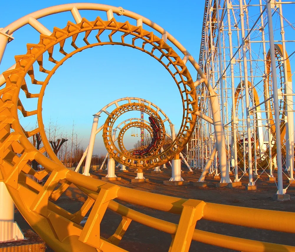 big type zhipao amusement ride six loops roller coaster in china
