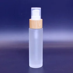 Китай производителей Лидер продаж плоское плечо 30 мл матовый красный стекло бутылка с спрей бамбук для косметической сыворотки