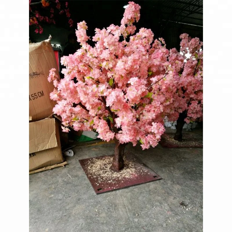 Fiberglass and iron trunk artificial silk flower cherry blossom tree manufacturer